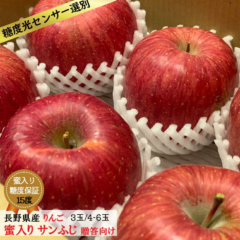 送料無料 糖度15度以上 りんご サンふじ 贈答用3玉 Cocoro Farm Village