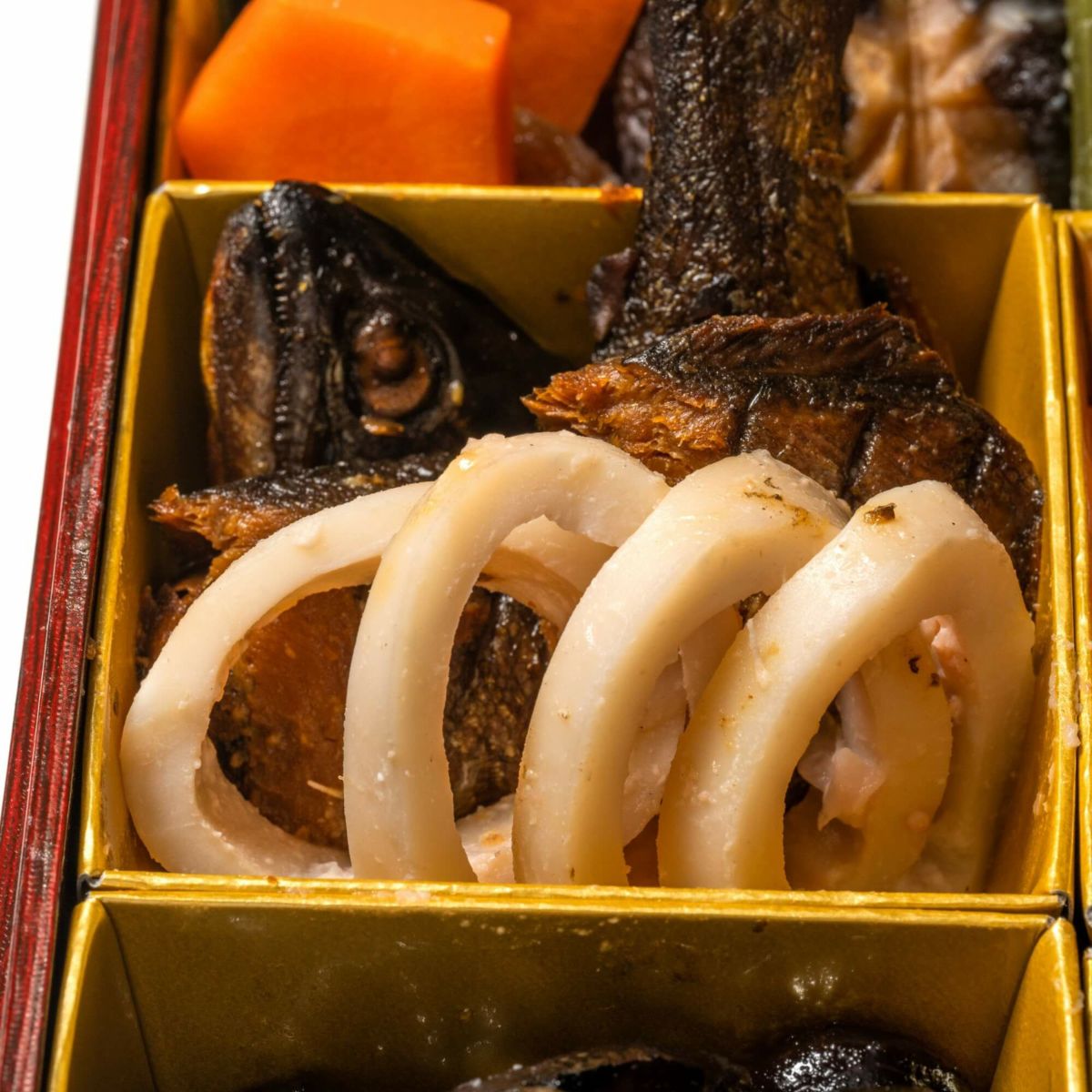 子持ち鮎の甘露煮と塩いかの粕漬焼き
