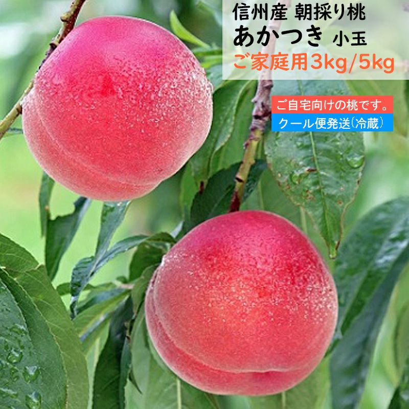 【ご自宅用】長野県産 桃 あかつき 小玉 約3キロ / 約5キロ